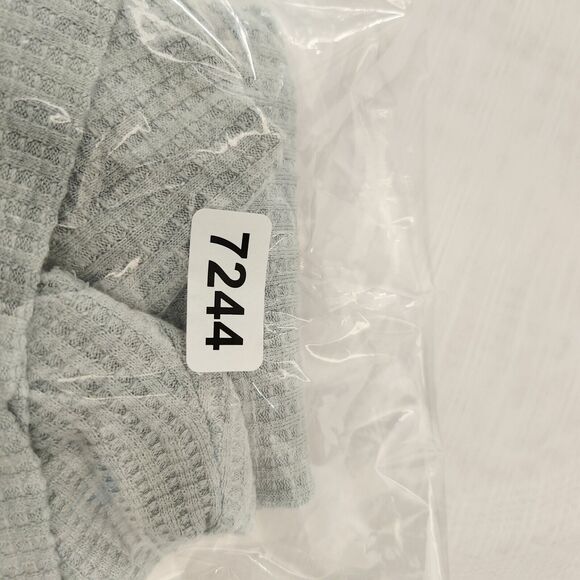 Lucky Brand Top Womens Small Blue Off Shoulder Waffle Knit Pullover Long Sleeve - Picture 16 of 16